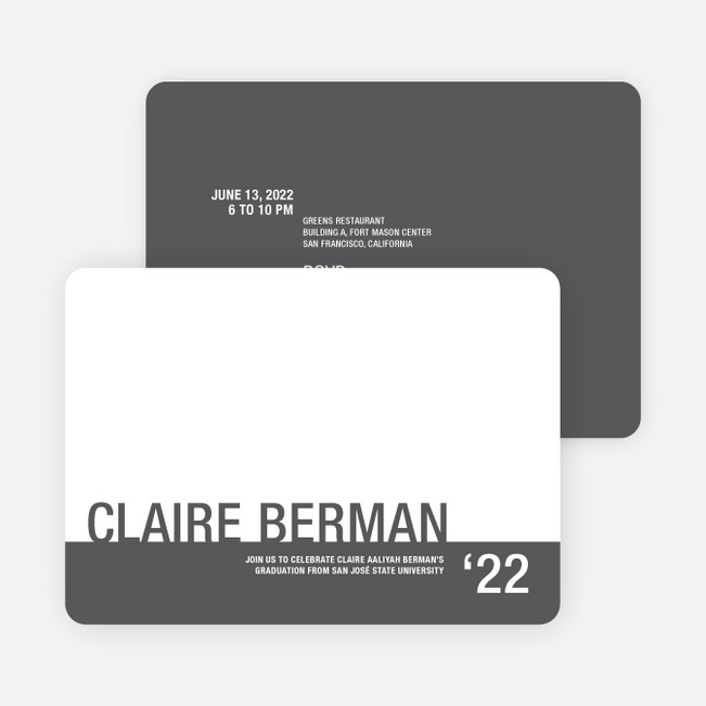 Unique Graduation Invitations - Pewter