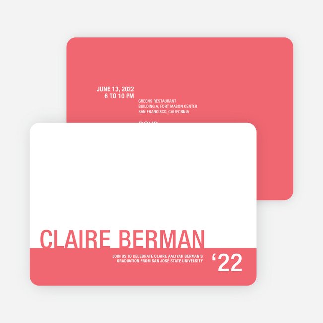 Unique Graduation Invitations - Tea Rose