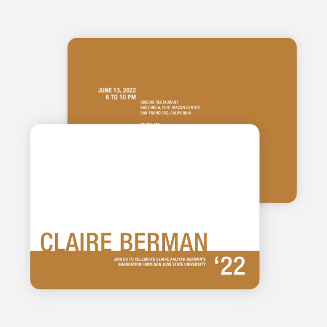 Unique Graduation Invitations - Almond