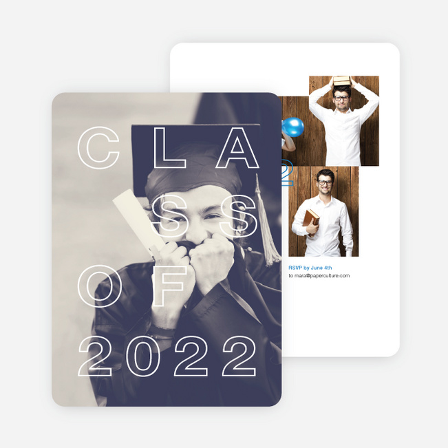 Classy Graduation Announcements - Blue