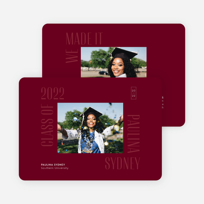 Accomplished Frame Graduation Announcements & Graduation Invitations - Red