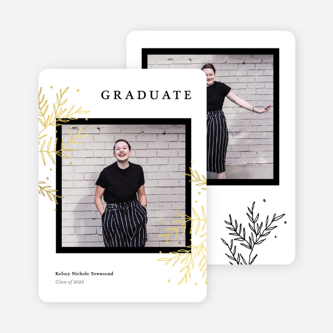 Foil Bright Branches Graduation Announcements & Graduation Invitations - Yellow