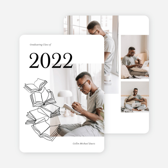 Textbooks Galore Graduation Announcements & Graduation Invitations - White