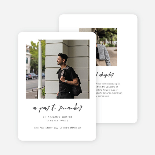 Never Forget Graduation Announcements & Graduation Invitations - Gray