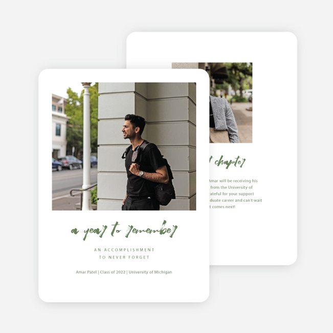 Never Forget Graduation Announcements & Graduation Invitations - Green