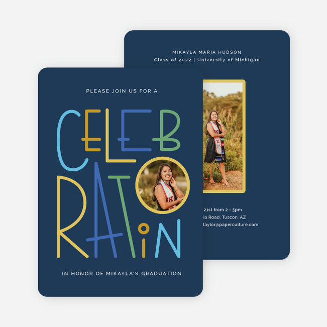 Celebration Moments Graduation Announcements & Graduation Invitations - Blue
