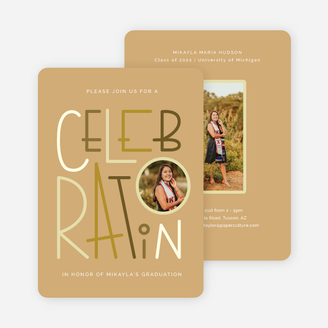 Celebration Moments Graduation Announcements & Graduation Invitations - Yellow