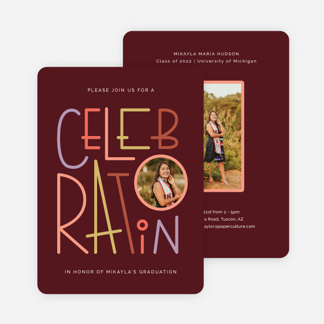 Celebration Moments Graduation Announcements & Graduation Invitations - Red