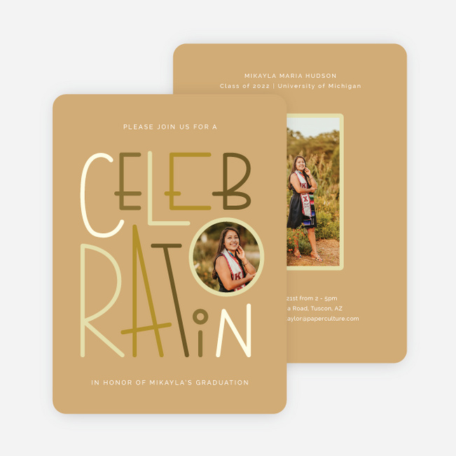 Celebration Moments Graduation Announcements & Graduation Invitations - Yellow
