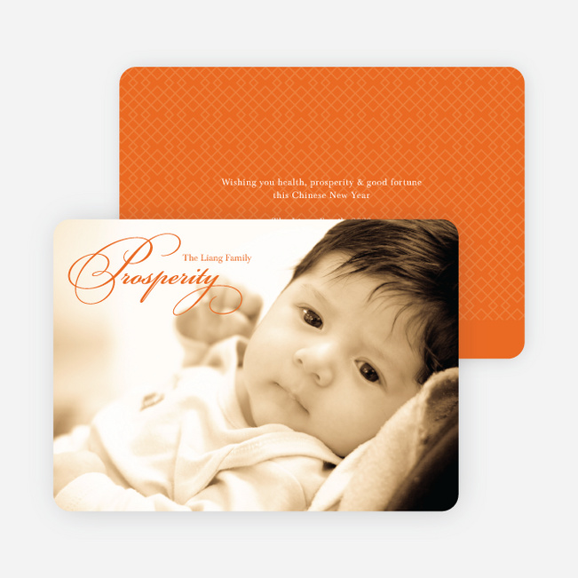 Prosperity Chinese New Year Cards - Orange