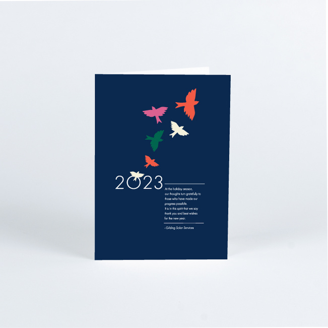 Taking Off Business and Corporate Holiday Cards - Blue