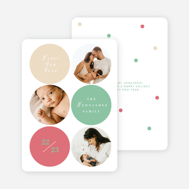 Modern Dots New Year Cards and Invitations - Multi