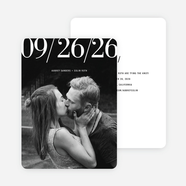 Front Page News Save the Date Cards - Black