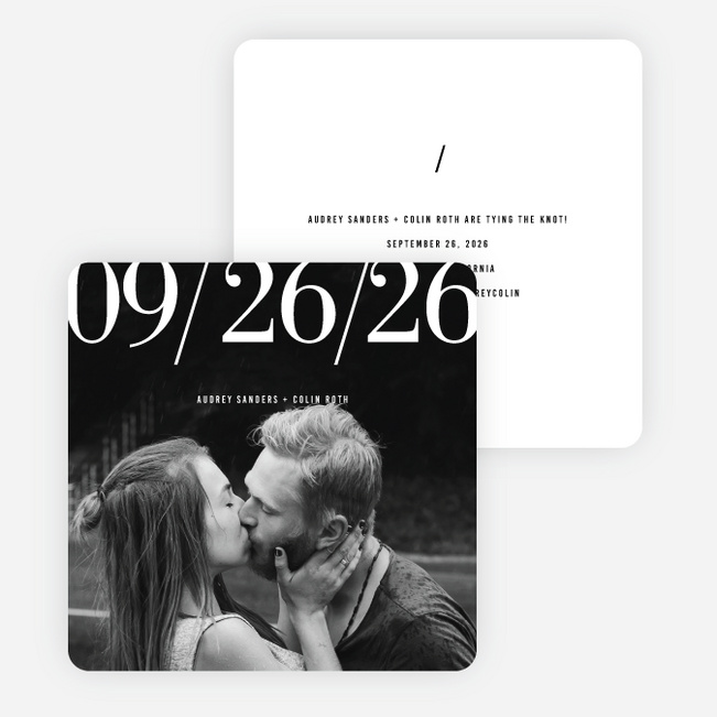 Front Page News Save the Date Cards - Black