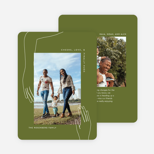 Embracing Shadow Holiday Cards and Invitations - Green