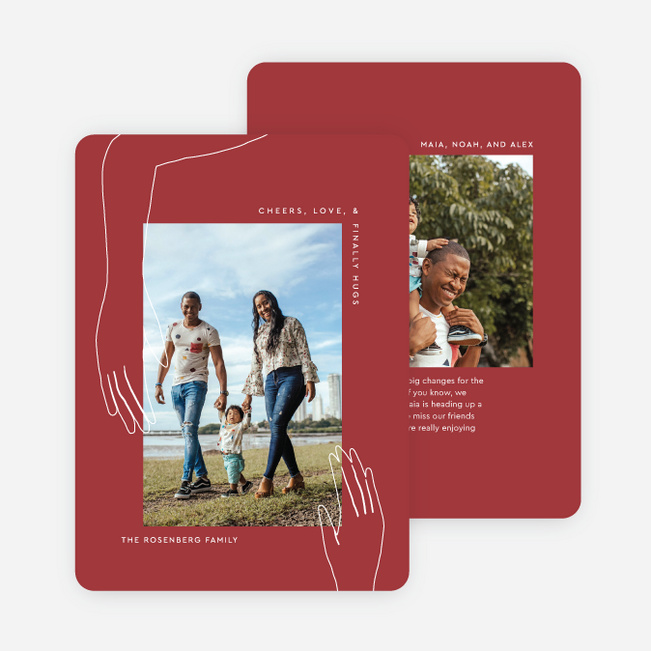 Embracing Shadow Holiday Cards and Invitations - Red