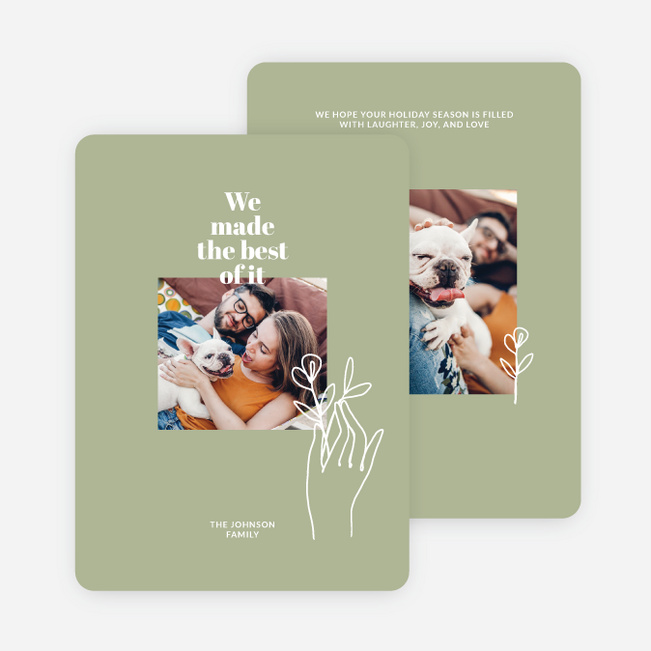 Flower Hand-Off Holiday Cards and Invitations - Green