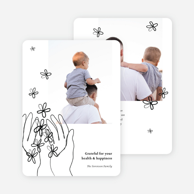 Flowers in Flight Holiday Cards and Invitations - White