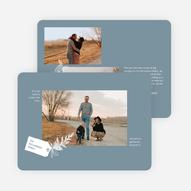 Labelled Frame Holiday Cards and Invitations - Blue