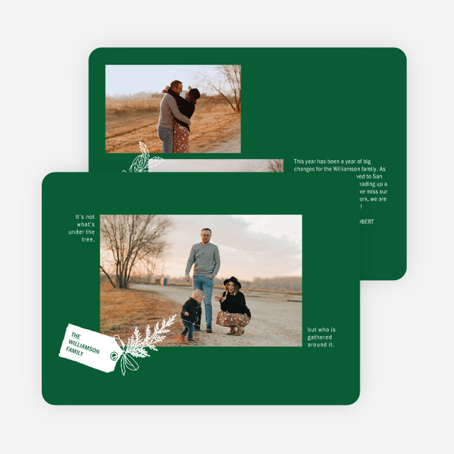 Labelled Frame Holiday Cards and Invitations - Green