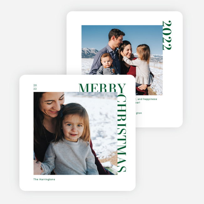 Merry & Modern Christmas Cards - Green