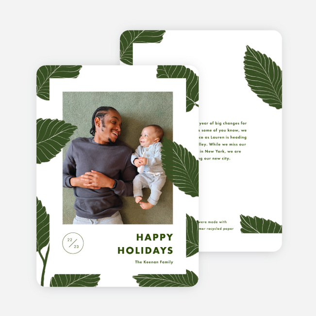 Palm Leaf Dreams Holiday Cards and Invitations - White
