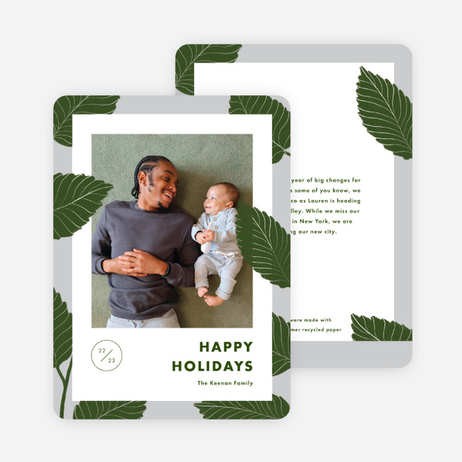 Palm Leaf Dreams Holiday Cards and Invitations - Gray