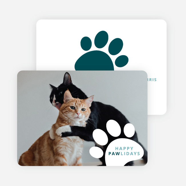 Pawliday Stamp Holiday Cards and Invitations - Blue