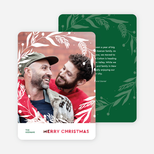 Surrounding Holly Christmas Cards - Green