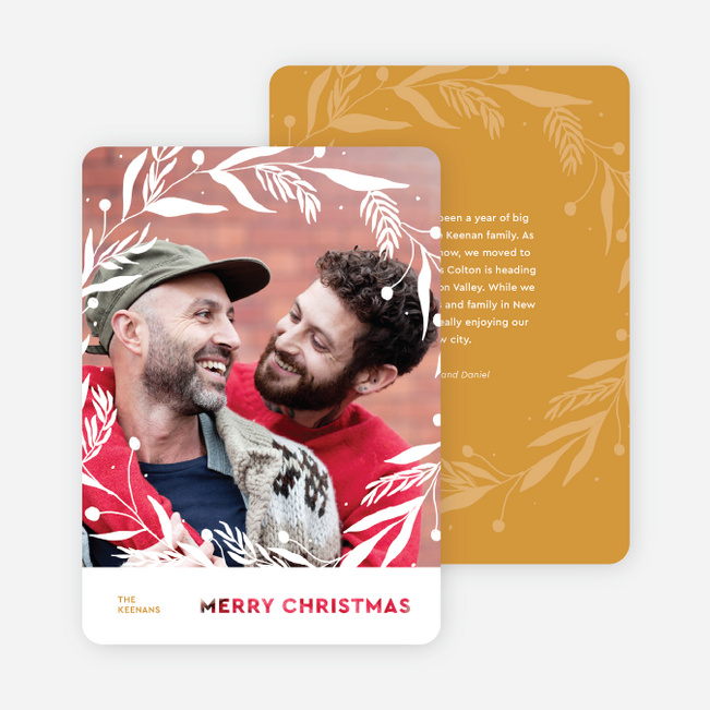 Surrounding Holly Christmas Cards - Yellow