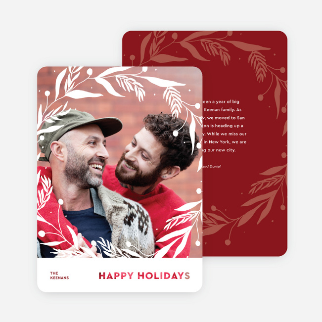 Surrounding Holly Holiday Cards and Invitations - Red
