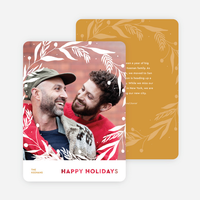 Surrounding Holly Holiday Cards and Invitations - Yellow