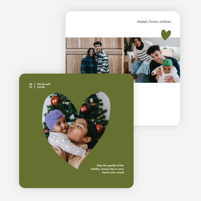 Swept Together Holiday Cards and Invitations - Green
