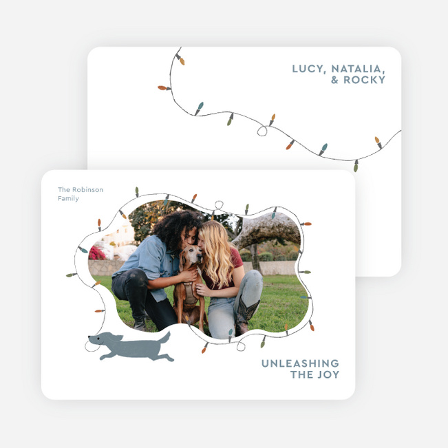 Unleashed Joy Holiday Cards and Invitations - Blue