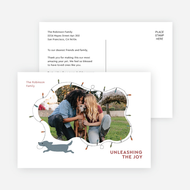 Unleashed Joy Holiday Cards and Invitations - Red