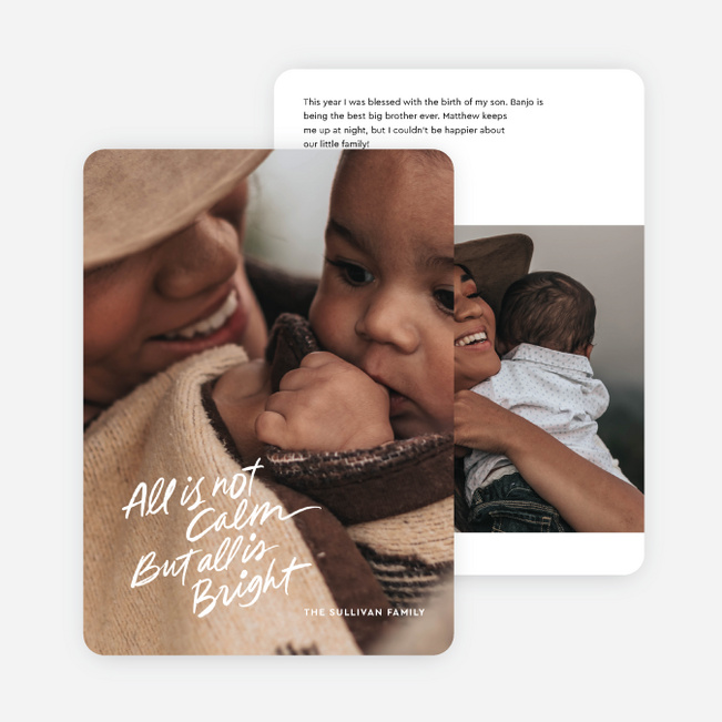 All is Bright Holiday Cards and Invitations - White