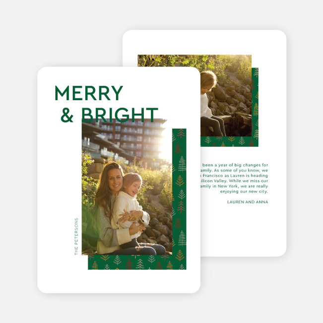 Backed by Trees Christmas Cards - Green