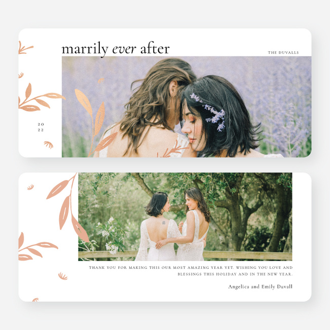 Goldleaf Ever After Holiday Cards and Invitations - Pink