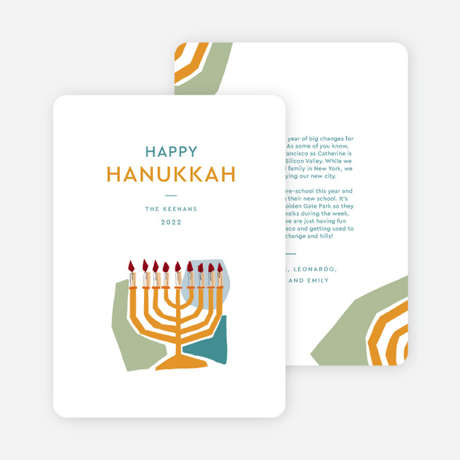 Hanukkah Menorah Holiday Cards and Invitations - Multi