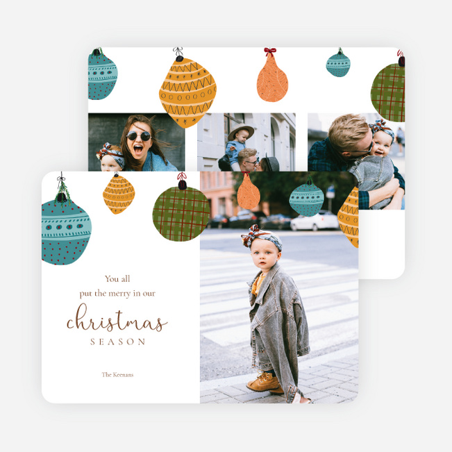 Ornament Garland Christmas Cards - Multi