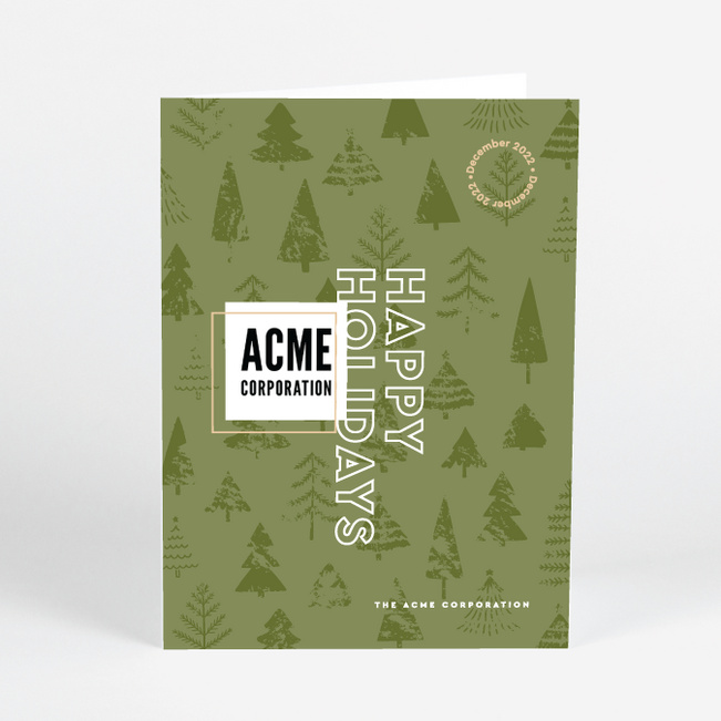 Seasonal Greenery Corporate Holiday Cards & Corporate Christmas Cards - Green
