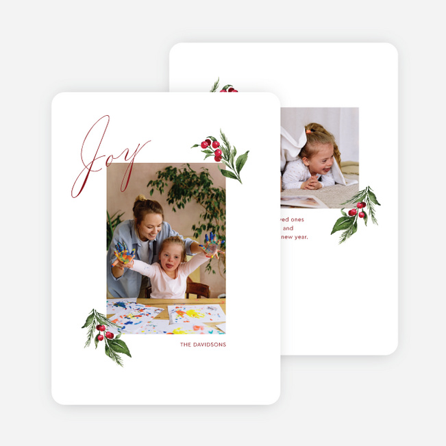 Joyful Berries Christmas Cards - Red