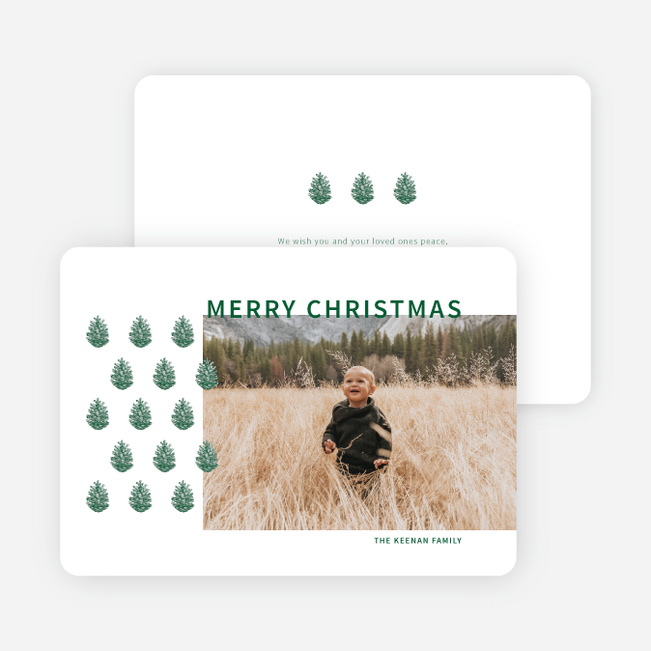 Pinecone Entrance Christmas Cards - Green