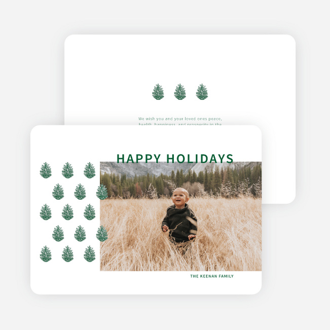 Pinecone Entrance Holiday Cards and Invitations - Green