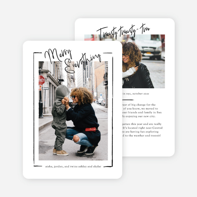 Scratched Frame Holiday Cards and Invitations - White