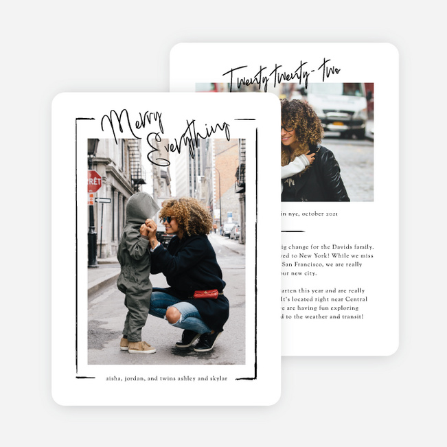 Scratched Frame Holiday Cards and Invitations - White