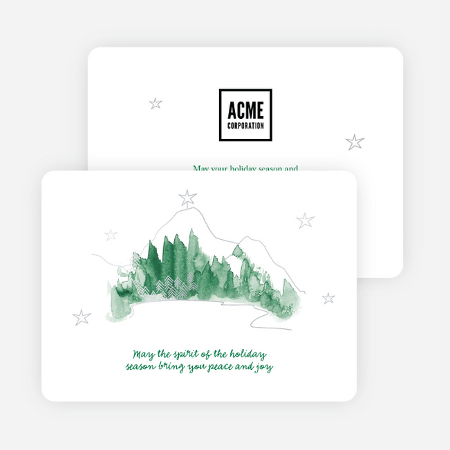 Seasonal Landscape Corporate Holiday Cards & Corporate Christmas Cards - Gray