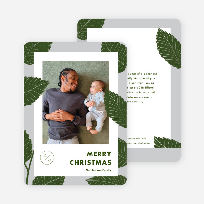 Palm Leaf Dreams Christmas Cards - Gray