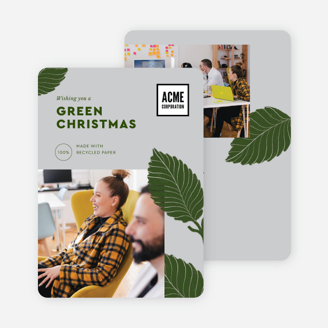 Palm Leaf Dreams Corporate Holiday Cards & Corporate Christmas Cards - Gray