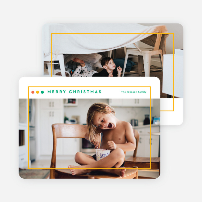 Through the Window Frame Christmas Cards - White